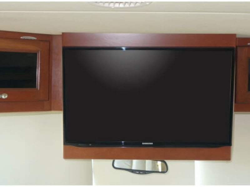 Front Overhead TV RV Wood Design