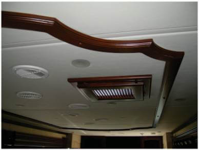 Wooden ceiling trim in Coach