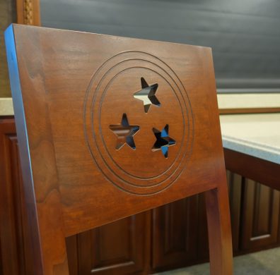 Custom chair with western style design - stars in a circle